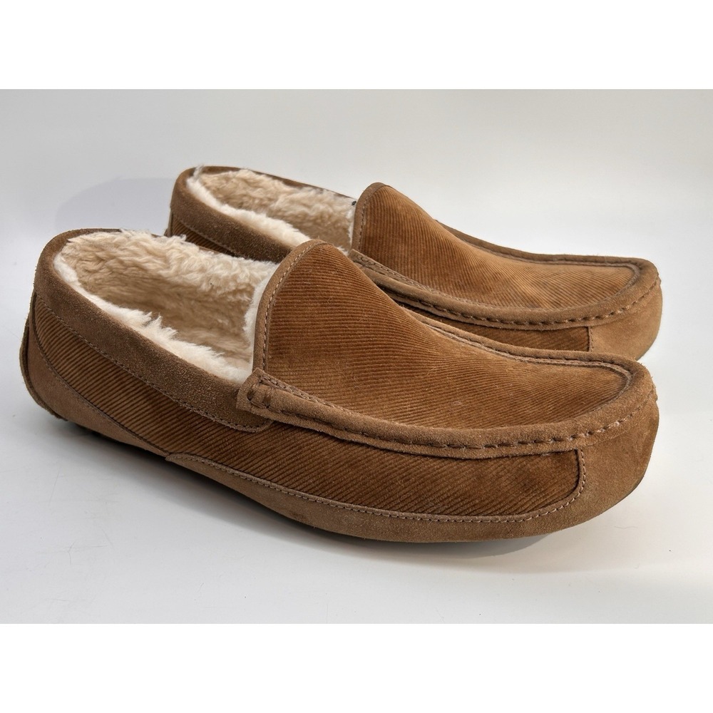 UGG Men's Ascot Slippers Corduroy II Chestnut House Shoes 1125932